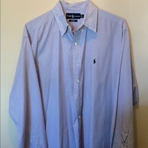Ralph Lauren Purple White Striped Dress Shirt
